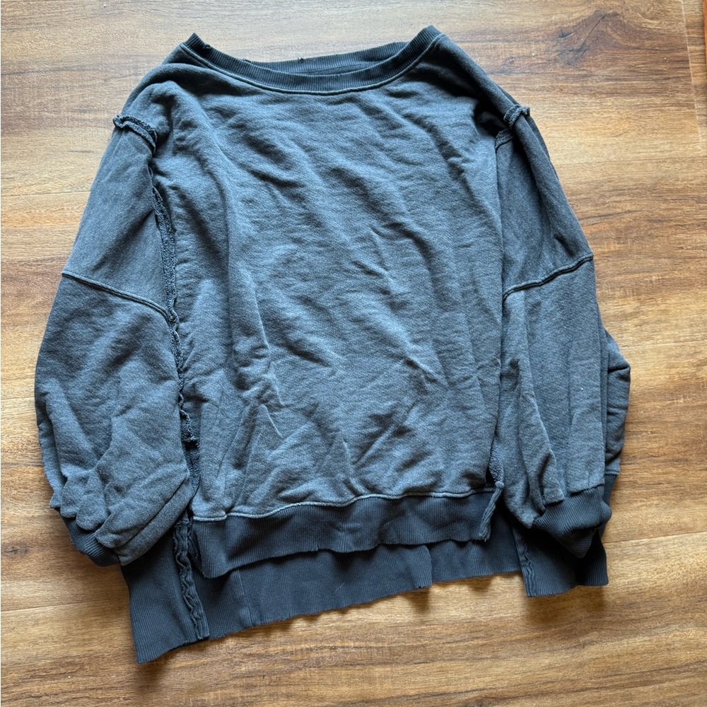 We The Free Charcoal Knit Cardigan